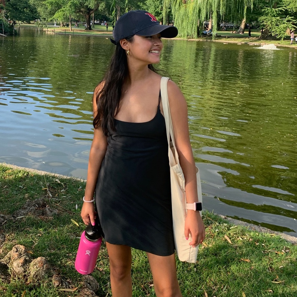 Black abercrombie traveler mini dress